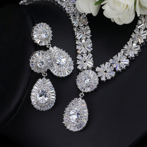 Stunning Dubai Gold Color Cubic Zirconia Heavy Jewellery Set