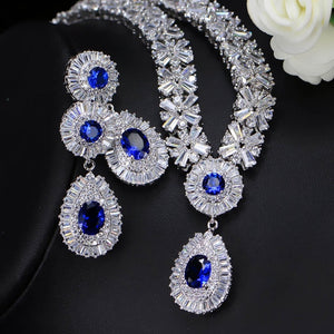 Stunning Dubai Gold Color Cubic Zirconia Heavy Jewellery Set