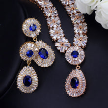 Load image into Gallery viewer, Stunning Dubai Gold Color Cubic Zirconia Heavy Jewellery Set