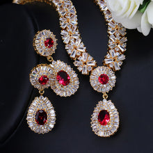 Load image into Gallery viewer, Stunning Dubai Gold Color Cubic Zirconia Heavy Jewellery Set