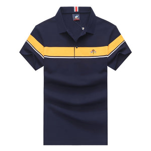 Fashion Personality Mens Shark Embroidery Polo Shirt Homme Yellow Red Polos Flag