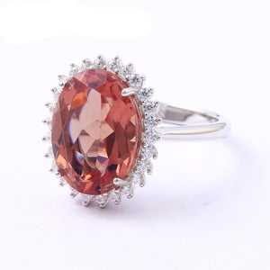 Sterling Silver Ring Women Wedding Engagement Style 7.2 Carats Created Zultanite