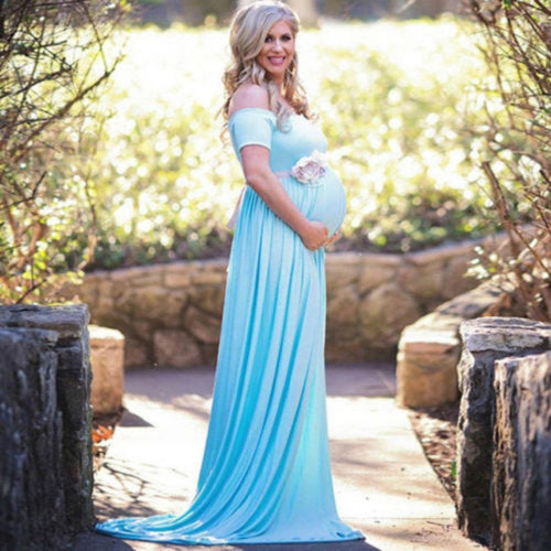 Hot Solid Cotton Pregnant Women Maxi Dresses Maternity Summer Gown Photography Props Photo Shoot