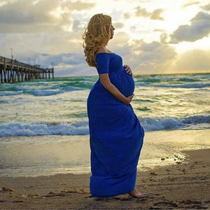 Hot Solid Cotton Pregnant Women Maxi Dresses Maternity Summer Gown Photography Props Photo Shoot