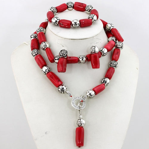 Nigerian Coral Beads Jewelry Set