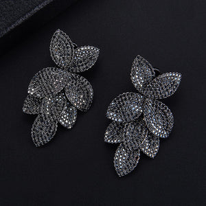 Petals Pierced Drop Earrings For Women Wedding Bridal Jewelry