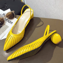 Load image into Gallery viewer, Roman openwork mesh high heels thick with shallow mouth