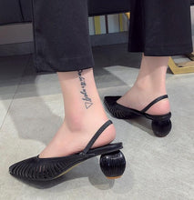 Load image into Gallery viewer, Roman openwork mesh high heels thick with shallow mouth