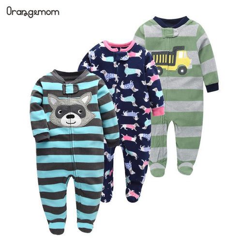 Orangemom official Newborn -12M baby boys 2019 spring baby Rompers girls romper warm fleece Jumpsuit for kids boys baby clothes