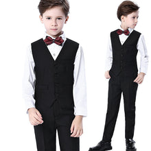 Load image into Gallery viewer, Children Dress Wedding Suit Vest Sets Flower Boys Vest Piano Performance Party Host Costume Kids Vest Shirts Pants Bowtie Outfit