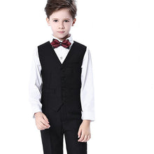 Load image into Gallery viewer, Children Dress Wedding Suit Vest Sets Flower Boys Vest Piano Performance Party Host Costume Kids Vest Shirts Pants Bowtie Outfit