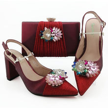 Load image into Gallery viewer, Sky blue Color Shoes With Matching Bags Set Italian Handbag