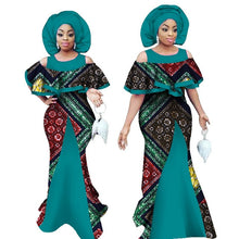 Load image into Gallery viewer, African Maxi Dress for Women Sleeveless Print Mermaid Dresses