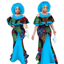 Load image into Gallery viewer, African Maxi Dress for Women Sleeveless Print Mermaid Dresses