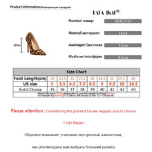 Load image into Gallery viewer, LALA IKAI High Heels Leopard Shoes Women Pumps Office Lady Pointed Toe Flock Sexy 12 cm Wedding Sapato Feminino 014C1722 -49