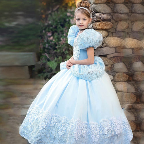 cinderella  Blue Queen Princess Dress up  Christmas Party Sequined Cosplay