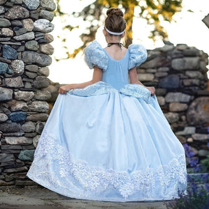 cinderella  Blue Queen Princess Dress up  Christmas Party Sequined Cosplay