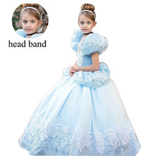 Load image into Gallery viewer, cinderella  Blue Queen Princess Dress up  Christmas Party Sequined Cosplay