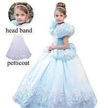 Load image into Gallery viewer, cinderella  Blue Queen Princess Dress up  Christmas Party Sequined Cosplay