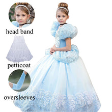 Load image into Gallery viewer, cinderella  Blue Queen Princess Dress up  Christmas Party Sequined Cosplay