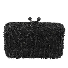 Load image into Gallery viewer, Boutique De FGG Hollow Out Flower Clutch Minaudiere Bag Women Crystal Evening Bags Wedding Party Dinner Floral Handbags Purses