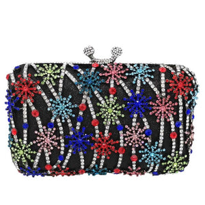 Boutique De FGG Hollow Out Flower Clutch Minaudiere Bag Women Crystal Evening Bags Wedding Party Dinner Floral Handbags Purses