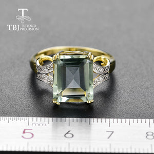 TBJ,new design green amethyst rings  prasiolite rings natural gemstone