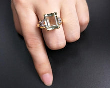 Load image into Gallery viewer, TBJ,new design green amethyst rings  prasiolite rings natural gemstone