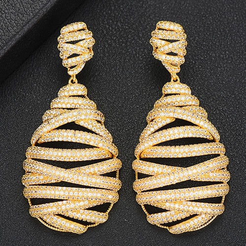 Luxury Twist Belt Dangle Earrings