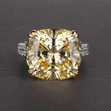 Load image into Gallery viewer, Charms 14*14mm Natural Citrine Rings Genuine 925 Sterling Silver Jewelry