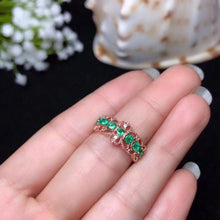 Load image into Gallery viewer, Natural emerald ring, shop promotion specials, natural gemstone from the mining area, 925 silver