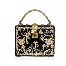 Load image into Gallery viewer, PU Embroidery Red Rose Flower Beaded Fashion Women Shoulder Handbags