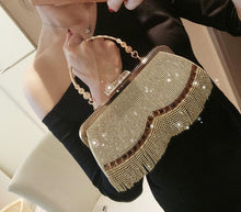 Load image into Gallery viewer, Rhinestones Tassel Clutch  Elegant Bag