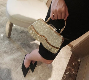 Rhinestones Tassel Clutch  Elegant Bag