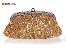 Load image into Gallery viewer, New Design Red Clutch Stylish Beaded Sequined Bride Party Purse Makeup Bag