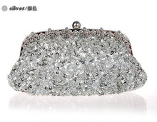 Load image into Gallery viewer, New Design Red Clutch Stylish Beaded Sequined Bride Party Purse Makeup Bag