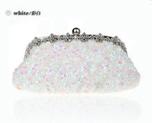 Load image into Gallery viewer, New Design Red Clutch Stylish Beaded Sequined Bride Party Purse Makeup Bag