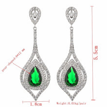 Load image into Gallery viewer, Luxurious and exaggerated pear-shaped zircon earrings, female/girl wedding party fashion jewelry.ER-217