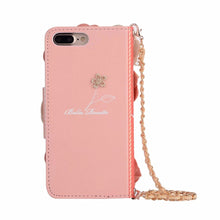 Load image into Gallery viewer, Fashion Beautiful Pink Rose Lace Flower Flip Wallet Pearl Handbag Leather Case Cover For iPhone 11 Pro XS Max XR X 8 7 6S Plus