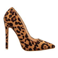 Load image into Gallery viewer, LALA IKAI High Heels Leopard Shoes Women Pumps Office Lady Pointed Toe Flock Sexy 12 cm Wedding Sapato Feminino 014C1722 -49