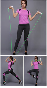 2020 New Gymming Patchwork Tracksuit Crop Hooded Top Tanks And Leggings Sporting Skinny Clothing 2 Pieces Hollow Women Clothing