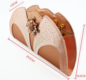 Purple color Fashion Italian Shoes With Matching Clutch Bag Hot African Big Wedding With High Heel Sandals and Bag Set