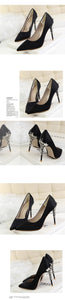 Elegant Metal Carved Heels Women Pumps 2019 High Quality Fashion Sexy Silk High Heels 13 Color 10cm Shoes Woman Wedding Shoes