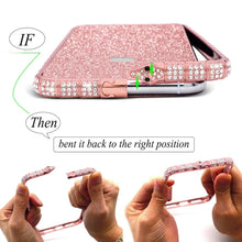 Load image into Gallery viewer, for iPhone 11 Pro Max Case Xs Max Xr X 10 8 7 6 Plus Luxury Bling Diamond Metal Bumper Glitter Stick Cover Girl Women Rhinestone