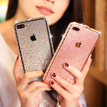 Load image into Gallery viewer, for iPhone 11 Pro Max Case Xs Max Xr X 10 8 7 6 Plus Luxury Bling Diamond Metal Bumper Glitter Stick Cover Girl Women Rhinestone