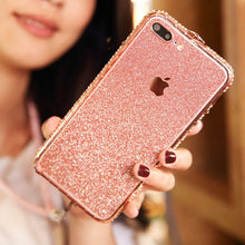 Load image into Gallery viewer, for iPhone 11 Pro Max Case Xs Max Xr X 10 8 7 6 Plus Luxury Bling Diamond Metal Bumper Glitter Stick Cover Girl Women Rhinestone