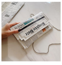 Load image into Gallery viewer, Newspapers modeling day clutch bags letter envelope bag casual shoulder bag purse evening bags with clothing wallet