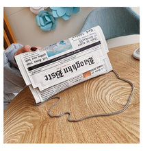 Load image into Gallery viewer, Newspapers modeling day clutch bags letter envelope bag casual shoulder bag purse evening bags with clothing wallet