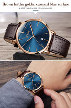 Load image into Gallery viewer, OLEVS Mens Leather strap Watches Top Brand Luxury Military Sport  Wrist watch Men  Smart Calendar Automatic Watches Male Clock