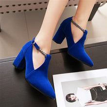 Load image into Gallery viewer, Meotina Women Pumps High Heels Ladies Shoes Elegant Pointed Toe Wedding Female Shoes 2019 Spring Fashion Size 33-43 Blue Black
